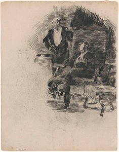 Siedzący i stojący gentleman autorstwa James Ensor