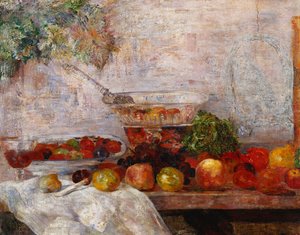 Martwa natura z papugą; Nature Morte au Perroquet autorstwa James Ensor