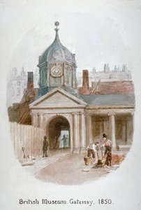 Brama do starego British Museum Montague House, Bloomsbury, Londyn, 1850.