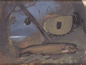 Łosoś (olej na szkle) autorstwa James Flewitt Mullock