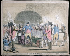 Nowy sposób spłaty długu narodowego, wyd. W. Hollanda w 1786 r. (akwaforta i grawer ręcznie kolorowana)