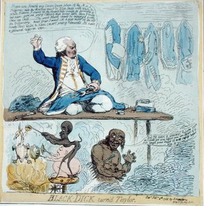 Black-Dick zmienił Taylora autorstwa James Gillray