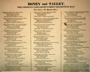 Boney and Talley, The Corsican Carcase - Butchers Reckoning Day, opublikowane przez Hannah Humphrey, 1803 (tekst ballady towarzyszący 253713) autorstwa James Gillray