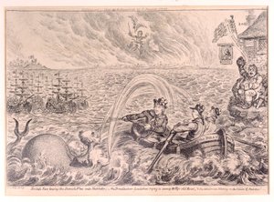 Brytyjski Tars holujący duńską flotę do portu, 1807