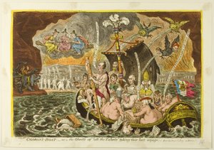 Łódź Charona autorstwa James Gillray