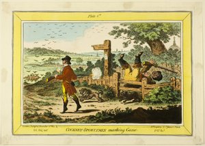 Cockney Sportsmen Marking Game autorstwa James Gillray