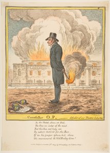 Doradca OP-Obrońca naszych Swobód Teatralnych, 5 grudnia 1809 r. autorstwa James Gillray