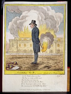 Radca OP, obrońca naszych Swobód Teatralnych, pokazujący spalenie Covent Garden Theatre, wyd. Hannah Humphrey, 1809