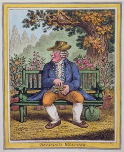 Delicious Weather, opublikowana przez Hannah Humphrey w 1808 r. (akwaforta ręcznie kolorowana)