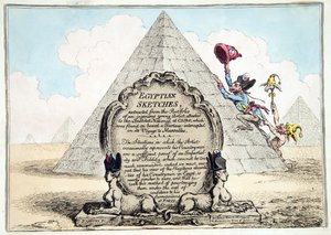 Szkice egipskie, opublikowane przez Hannah Humphrey w 1799 roku (akwaforta ręcznie kolorowana)