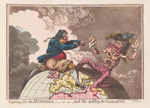 Walka o gnojowisko lub Jack Tar rozliczenia Buonaparte, wyd. 1798 (ręcznie kolorowane grawerowanie)