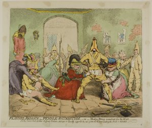Zbroja flanelowa; Patriotyzm kobiet autorstwa James Gillray