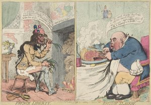 Wolność francuska. Niewolnictwo brytyjskie, 21 grudnia 1792., 21 grudnia 1792. autorstwa James Gillray