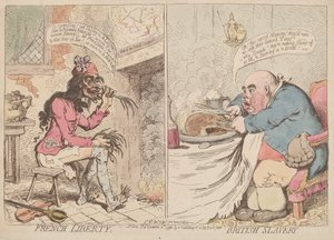 Wolność francuska i niewolnictwo brytyjskie autorstwa James Gillray