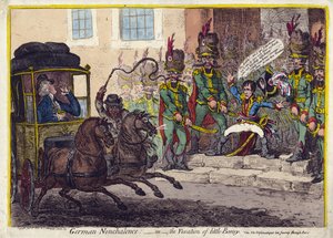 NIEmiecka nonszalancja – czyli irytacja małej kości. 1803 (grawerowanie) autorstwa James Gillray