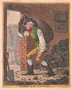 Georgey w Coal Hole, wyd. 1800 (ręcznie kolorowe grawerowanie)