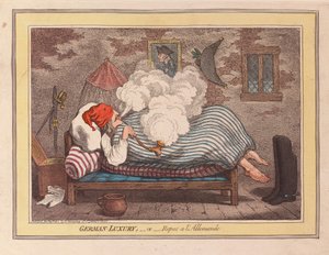 German Luxury or Repos a LAllemande, wyd. 1800 (ręcznie kolorowe grawerowanie)