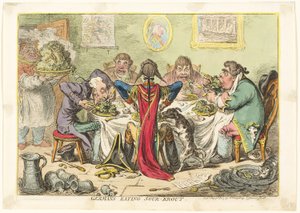 Niemcy jedzą kwaśną kapustę autorstwa James Gillray