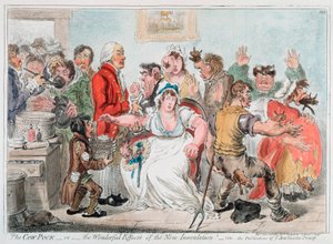 Karykatura Gillraya o szczepieniu przeciwko ospie przy użyciu surowicy krowianki, 1802