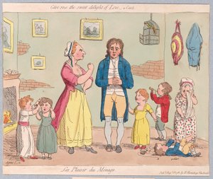 Daj mi Sweet Delight of Love, haczyk, pub. 1781 (grawerowanie ręcznie kolorowane)
