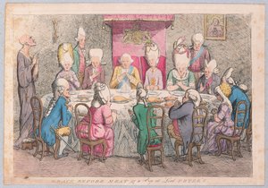 Grace before Meat or a Peep at Lord Peters, wyd. 1779 (ręcznie kolorowane grawerowanie)