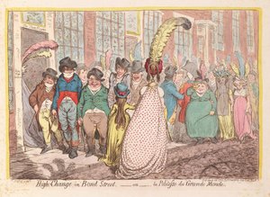High Change in Bond Street, czyli grzeczność wielkiego świata, wyd. 1796 (grawerowanie ręcznie kolorowane)