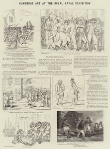 Sztuka humorystyczna na Królewskiej Wystawie Marynarki Wojennej autorstwa James Gillray