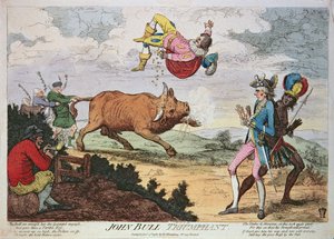 John Bull Triumphant, wyd. William Humphrey, 4 stycznia 1780 (kolorowa litografia)