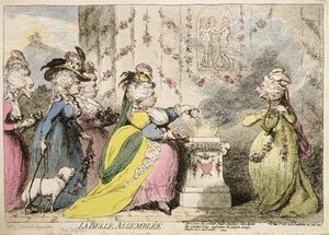 La Belle Assemblee, wydana przez Hannah Humphrey w 1787 roku (akwaforta ręcznie kolorowana)