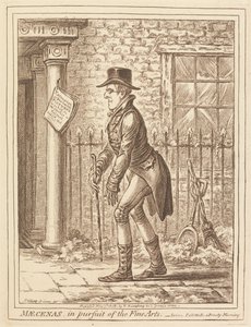 Mecenas, w służbie sztuk pięknych autorstwa James Gillray
