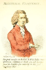 Ministerial Eloquence, wydana przez Hannah Humphrey w 1795 r. (rycina ręcznie kolorowana) (szczegóły z 191281 r.) autorstwa James Gillray