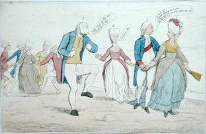 Pomniki niedawno odkryte na Równinie Salisbury, opublikowane przez Hannah Humphrey w 1782 r. (akwaforta ręcznie kolorowana) autorstwa James Gillray