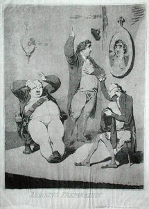 Przygotowanie poranne, opublikowane przez Hannah Humphrey w 1785 (akwaforta) autorstwa James Gillray