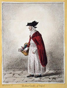 Pani Rebecca Howse, znana jako "Matka Gęś z Oxfordu", opublikowana przez Hannah Humphrey w 1807 r. (akwaforta ręcznie kolorowana) autorstwa James Gillray