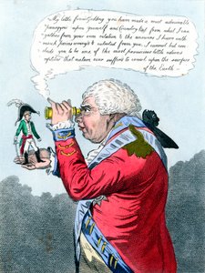 Napoleon i król Jerzy III jako Guliwer i król Brobdingnag, lipiec 1803 r. autorstwa James Gillray