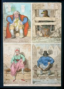 National Conveniences, opublikowane przez Hannah Humphrey w 1796 roku (akwaforta ręcznie kolorowana)