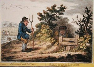 Palemon and Lavinia, wydana przez Hannah Humphrey w 1805 r. (akwaforta ręcznie kolorowana) autorstwa James Gillray