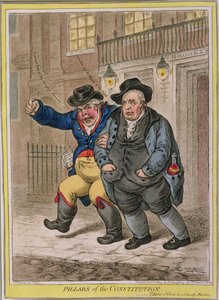 Filary konstytucji: godzina trzecia i pochmurny poranek, opublikowana przez Hannah Humphrey w 1809 r. (akwaforta ręcznie kolorowana)