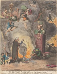 Poświęcony Szekspir; lub Ofiara dla skąpstwa autorstwa James Gillray