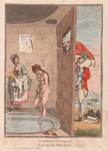Sir Richard Gorszy niż Sly, Odsłaniając dno swojej żony – O fye!, wyd. 1782 (grawerowanie ręcznie kolorowane)