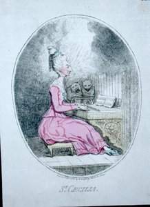 Św. Cecylia, wyd. Hannah Humphrey w 1782 r. (akwaforta ręcznie kolorowana) autorstwa James Gillray