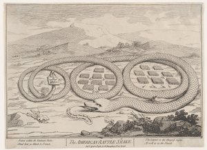 Amerykański grzechotnik, 12 kwietnia 1782., 12 kwietnia 1782. autorstwa James Gillray.