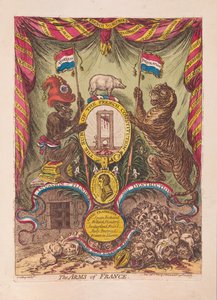 Герб Франции, паб. 1805 г. (ручная цветная гравюра)полировка autorstwa James Gillray