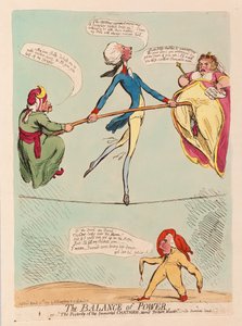 Równowaga sił lub potomność nieśmiertelnego Chathama, staje się mistrzem postawy, wyd. 1791 (grawerowanie ręcznie kolorowane)