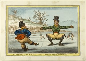Elementy łyżwiarstwa: Postawa jest wszystkim autorstwa James Gillray