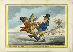The Elements of Skating: Konsekwencje podążania przed wiatrem autorstwa James Gillray