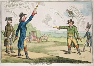 The Explanation, opublikowane przez Hannah Humphrey, 1787 ręcznie kolorowana akwaforta