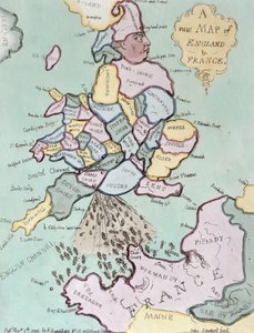 The French Invasion, or John Bull Bombarding the Bum-Boats, wydana przez Hannah Humphrey w 1793 roku (akwaforta ręcznie kolorowana)
