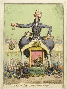 Gigantyczne Factotum bawi się sam autorstwa James Gillray