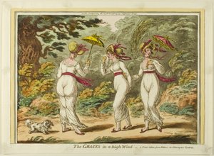 Łaski przy silnym wietrze autorstwa James Gillray